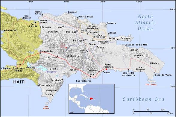A map showing the location of the Dominican Republic
Credit https://ian.macky.net/pat/