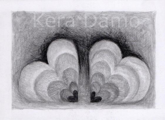A graphite pencil drawing made by visual artist Kera Damo from The Hague / Een potloodtekening van beeldend kunstenaar Kera Damo uit Den Haag