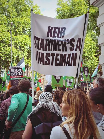 Keir Starmer's a wasteman banner