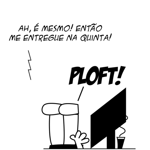 real historia; string sender = "Marcelo"; Chefe (por telefone): Daí esse projeto em que você está trabalhando, tem como entregar até sexta-feira? Programador: Olha, Chefe, não dá! Sexta é feriado... Chefe: Ah, é mesmo! Então me entregue na quinta! Programador: PLOFT! -- Camiseta: É eita atrás de eita