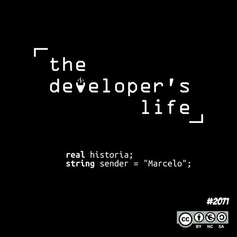 real historia; string sender = "Marcelo"; Chefe (por telefone): Daí esse projeto em que você está trabalhando, tem como entregar até sexta-feira? Programador: Olha, Chefe, não dá! Sexta é feriado... Chefe: Ah, é mesmo! Então me entregue na quinta! Programador: PLOFT! -- Camiseta: É eita atrás de eita
