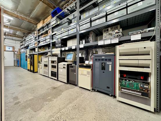 A row of vintage systems accessible remotely