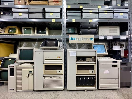 A row of vintage systems accessible remotely