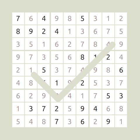 Online-Sudoku (Screenshot), vollständig gelöst.