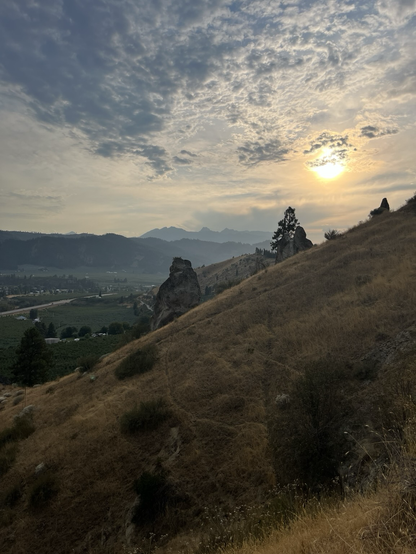 Picture from Pinnacles state park with the Cascades in the background