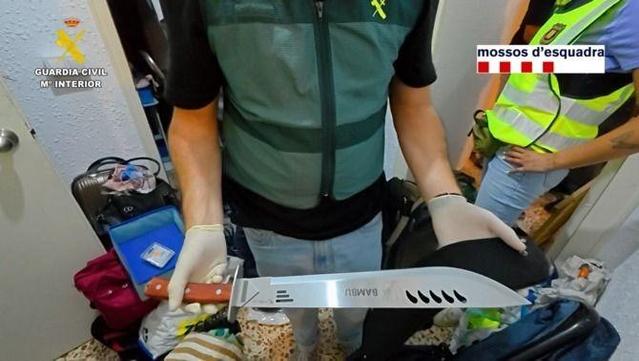 El matxet de grans dimensions confiscat a casa del detingut a Tarragona (Guàrdia Civil)