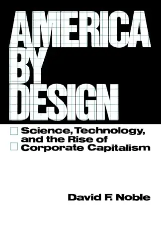Stark black and white cover of America by Design book with technical graph grid providing background fill of letters of the all caps title.