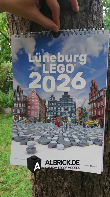 Custom LEGO calendar with model buildings in Lüneburg, Germany, by Benjamin Albrecht from albrick.de
