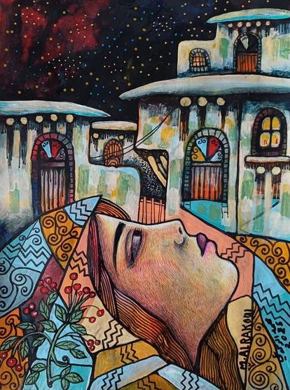 Tableau palestinien 
Visage féminin