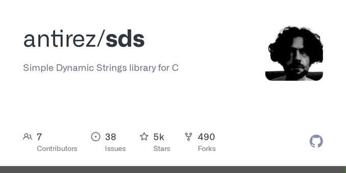 Simple Dynamic Strings library for C. Contribute to antirez/sds development by creating an account on GitHub.