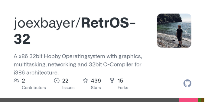 A x86 32bit Hobby Operatingsystem with graphics, multitasking, networking and 32bit C-Compiler for i386 architecture. - joexbayer/RetrOS-32