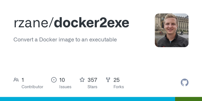 Convert a Docker image to an executable. Contribute to rzane/docker2exe development by creating an account on GitHub.