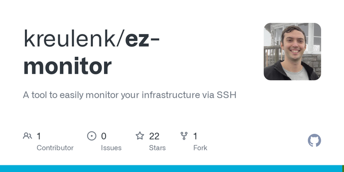 A tool to easily monitor your infrastructure via SSH - kreulenk/ez-monitor