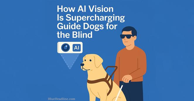 How AI Vision Is Supercharging Guide Dogs for the Blind - Blue Headline