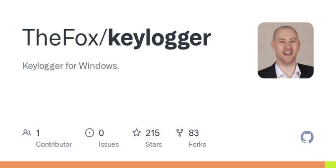 Keylogger for Windows. Contribute to TheFox/keylogger development by creating an account on GitHub.