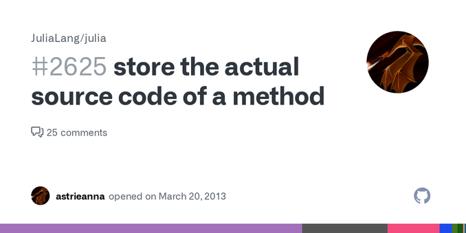 Julia has a lot of useful REPL things like methods and help. However, I still end up needing to just look at the code to see what it's doing. It would be cool to be able to do: julia> methods(base)...