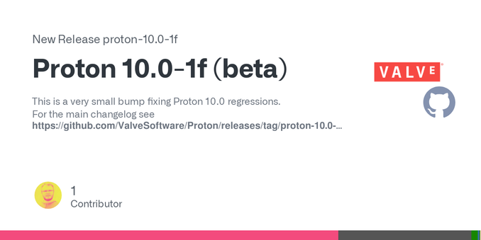 This is a very small bump fixing Proton 10.0 regressions.
For the main changelog see https://github.com/ValveSoftware/Proton/releases/tag/proton-10.0-1b.

Fixed issue where Steam Cloud downloads co...