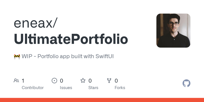 🚧 WIP - Portfolio app built with SwiftUI. Contribute to eneax/UltimatePortfolio development by creating an account on GitHub.