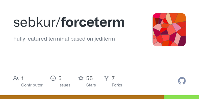 Fully featured terminal based on jediterm. Contribute to sebkur/forceterm development by creating an account on GitHub.