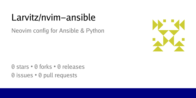 Summary card of repository Larvitz/nvim-ansible