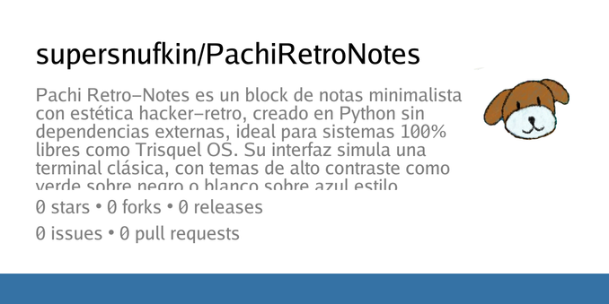 Summary card of repository supersnufkin/PachiRetroNotes