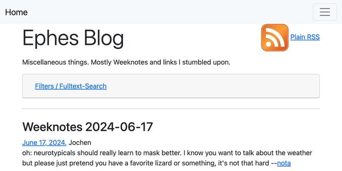 Just a screenshot of the blog overview page.