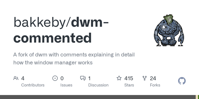 A fork of dwm with comments explaining in detail how the window manager works - bakkeby/dwm-commented