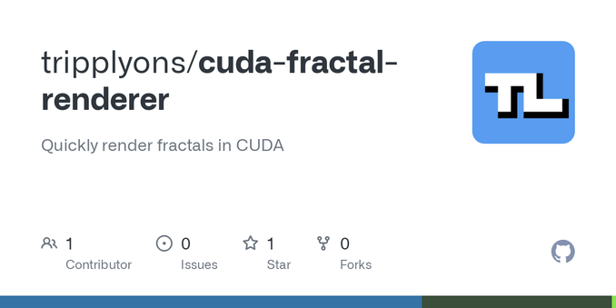 Quickly render fractals in CUDA. Contribute to tripplyons/cuda-fractal-renderer development by creating an account on GitHub. Quickly render fractals in CUDA. Contribute to tripplyons/cuda-fractal-renderer development by creating an account on GitHub.