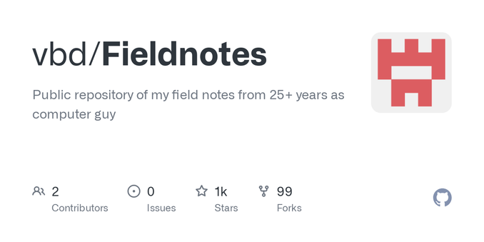 Public repository of my field notes from 25+ years as computer guy - vbd/Fieldnotes