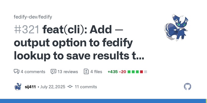 Summary
Add --output option to fedify lookup to save results to a file instead of printing  them
Related Issue
Reference the related issue(s) by number, e.g.:

closes Add --output option to fedify ...
