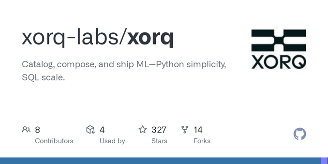 Catalog, compose, and ship ML—Python simplicity, SQL scale. - xorq-labs/xorq