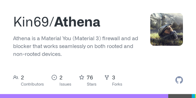 Athena is a Material You (Material 3) firewall and ad blocker that works seamlessly on both rooted and non-rooted devices. - Kin69/Athena