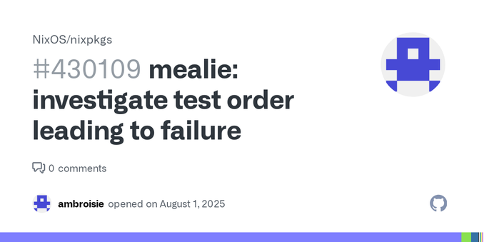 @ambroisie I need an expert nix eye on a weird bug I just encountered When writing the test for the API, everything works great when I start with postgres backend for mealie, but it fails if sqlite...