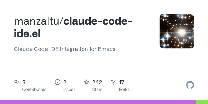 Claude Code IDE integration for Emacs. Contribute to manzaltu/claude-code-ide.el development by creating an account on GitHub.