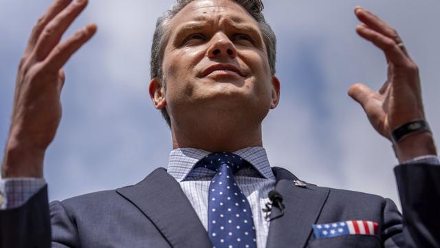 Secretary of Defense Pete Hegseth speaks to reporters at the Pentagon, July 16, 2025, in Washington. (AP Photo/Julia Demaree Nikhinson, File)