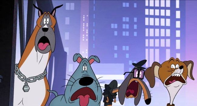 FIXED, from left: Rocco (voice: Idris Elba), Bull (voice: Adam Devine, Fetch (voice: Fred Armisen), Lucky (voice: Bobby Moynihan), 2025. © Netflix / Courtesy Everett Collection FIXED, from left: Rocco (voice: Idris Elba), Bull (voice: Adam Devine, Fetch (voice: Fred Armisen), Lucky (voice: Bobby Moynihan), 2025. © Netflix / Courtesy Everett Collection
