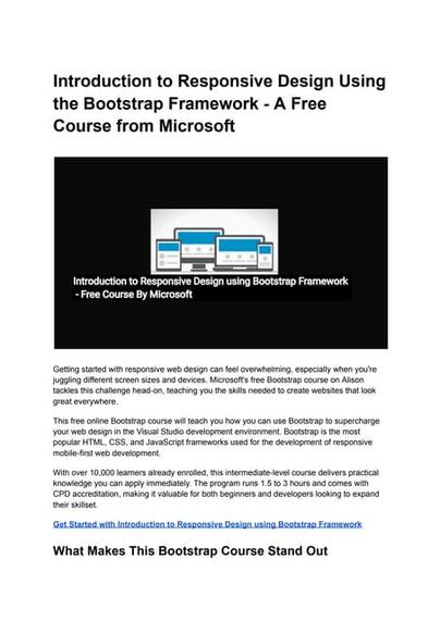 Introduction to Responsive Design Using the Bootstrap Framework - A Free Course from Microsoft.pdf
