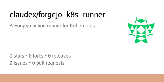 Summary card of repository claudex/forgejo-k8s-runner