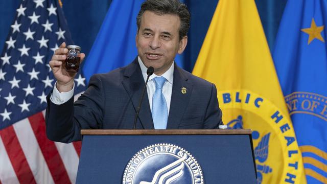 Food and Drug Administration (FDA) commissioner Marty Makary speaks during a news conference at the Hubert Humphrey Building Auditorium in Washington, April 22, 2025. (AP Photo/Jose Luis Magana, File)