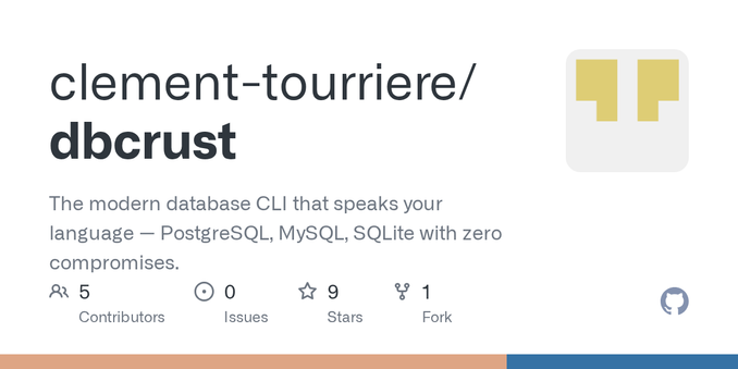 The modern database CLI that speaks your language — PostgreSQL, MySQL, SQLite with zero compromises. - clement-tourriere/dbcrust