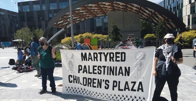 Microsoft No Azure for Apartheid protest