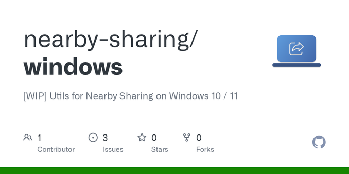 [WIP] Utils for Nearby Sharing on Windows 10 / 11. Contribute to nearby-sharing/windows development by creating an account on GitHub.