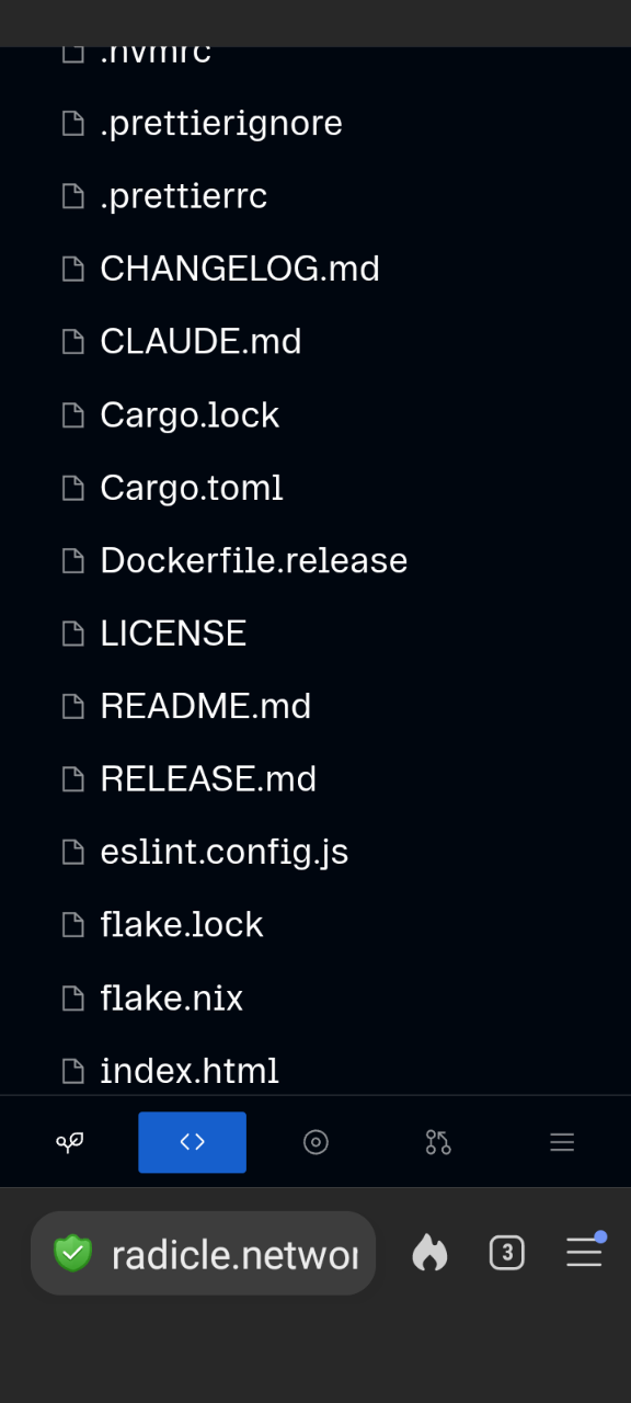 list of files in radicle repo, including CLAUDE.md
