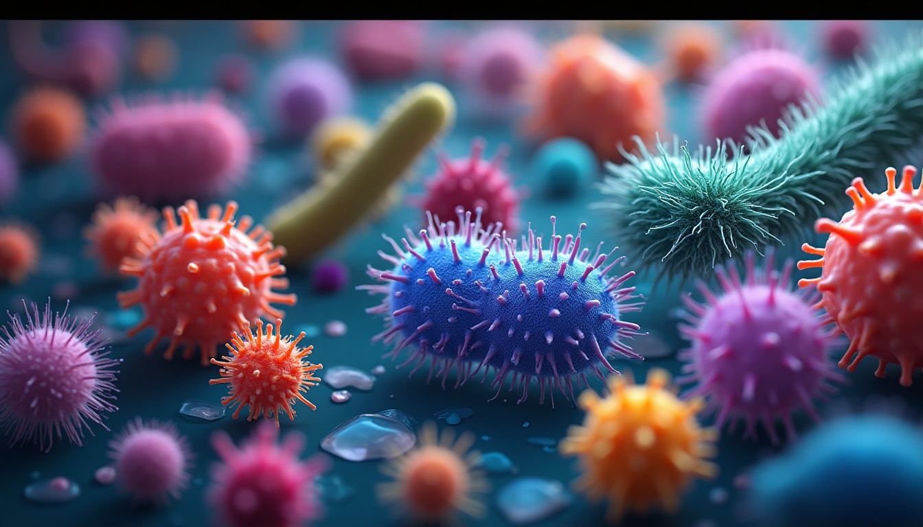 photo of different microbes under a microscope