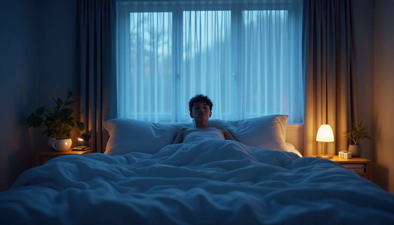 photo of a person practicing good sleep hygiene