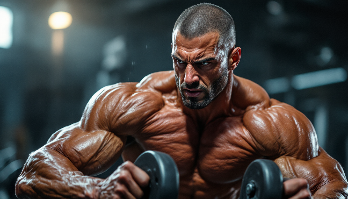 photo of a person performing high-intensity interval training exercise with visible muscle engagement