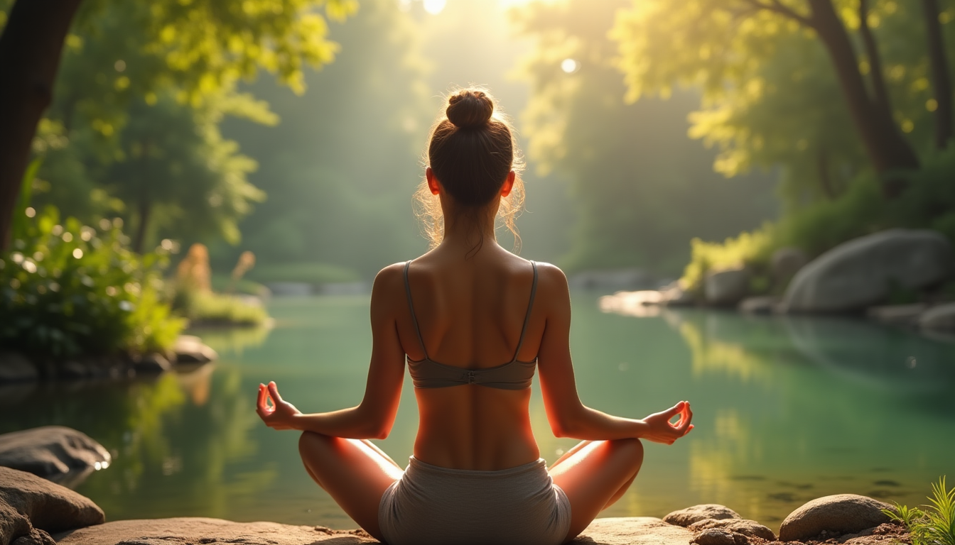 person practicing yoga or meditation