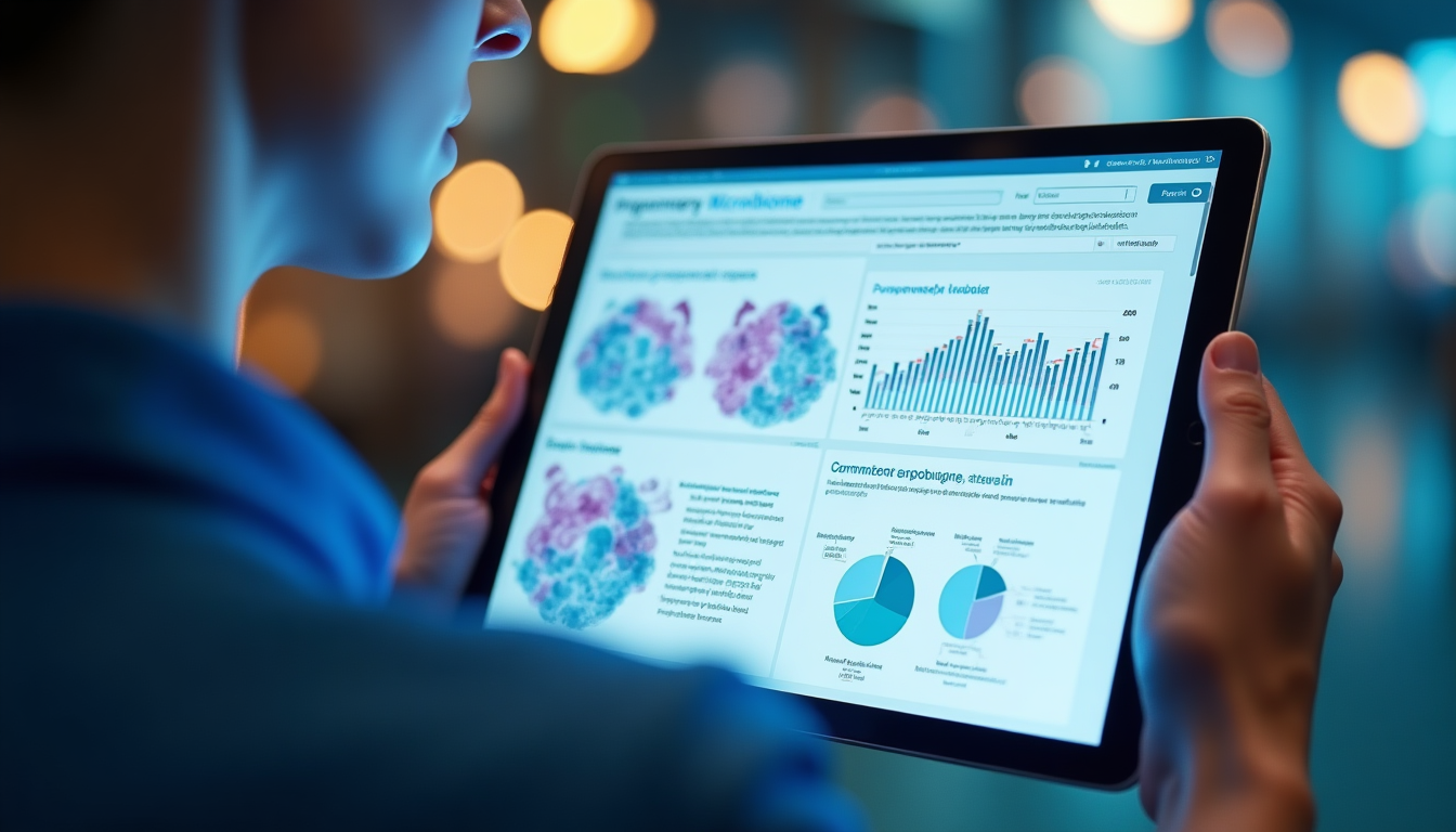 realistic rendering of a gut microbiome analysis report