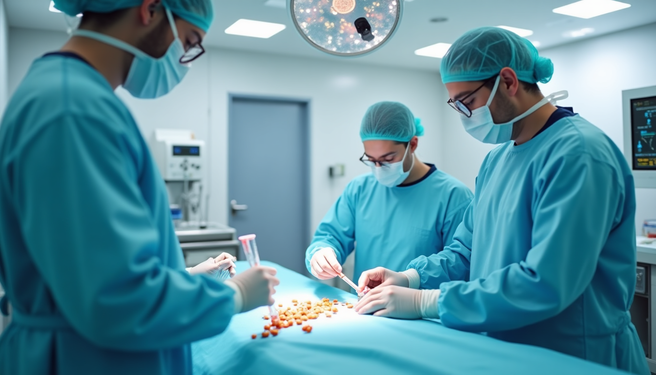 realistic rendering of a fecal microbiota transplant procedure