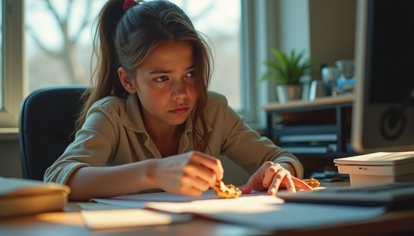 A person looking tired and unfocused at a desk in the afternoon, reaching for a sugary snack.